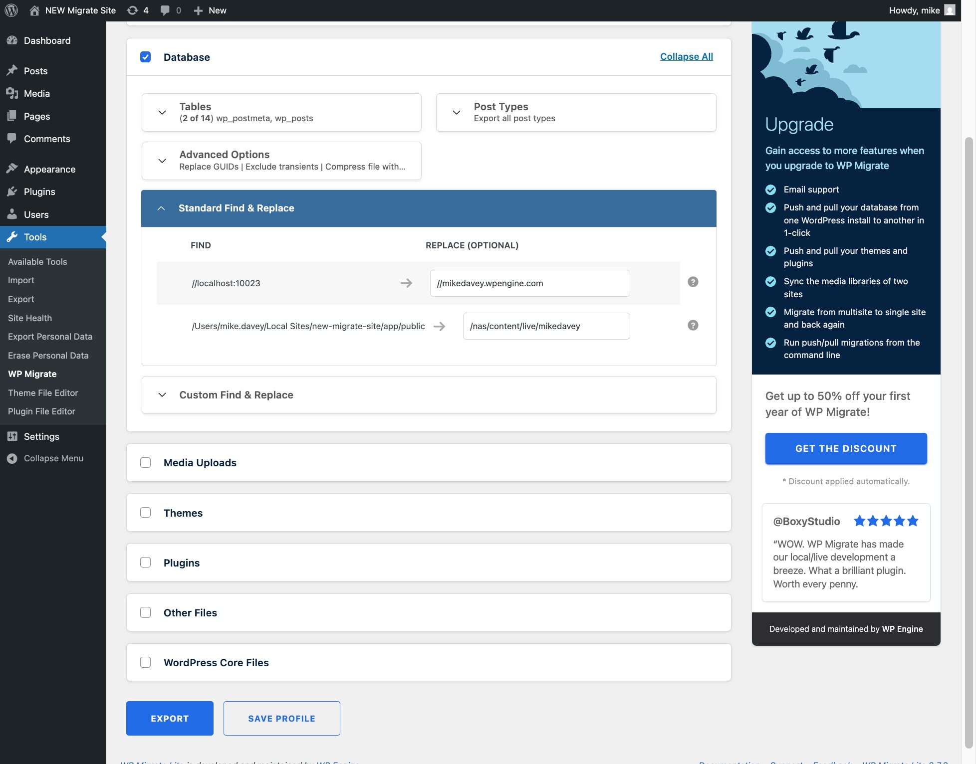 WP Migrate Lite's Find & Replace function. 