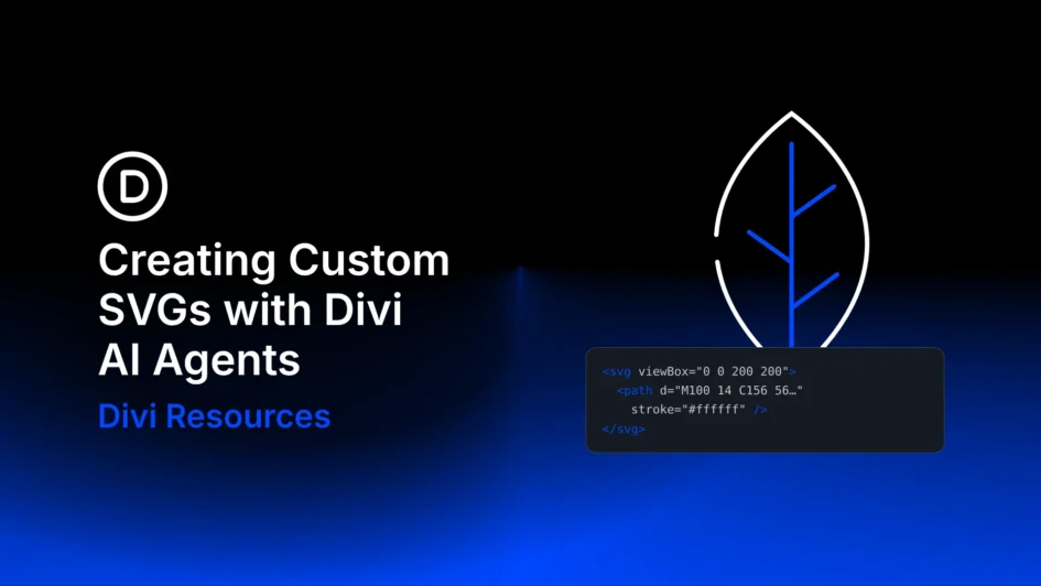 Blog post about creating custom svgs with divi ai agents