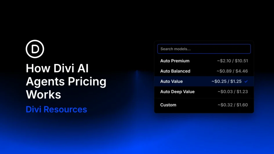 Blog post about how divi ai agents pricing works