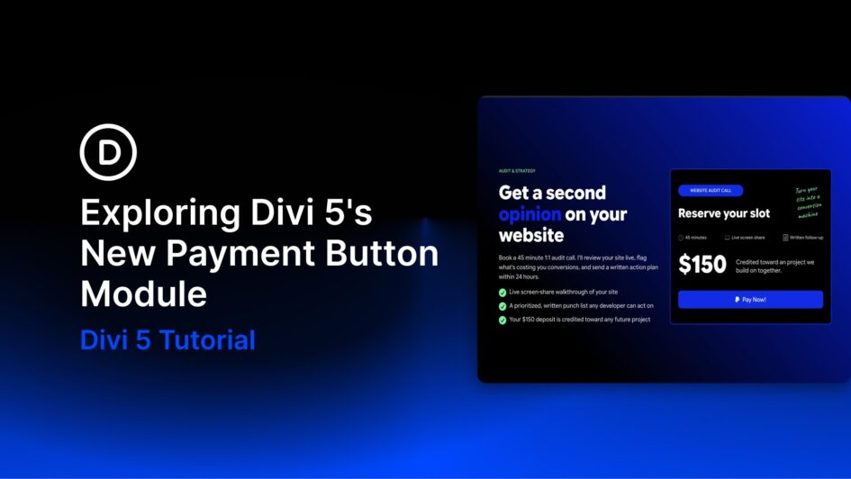 Exploring divi 5s new payment button module