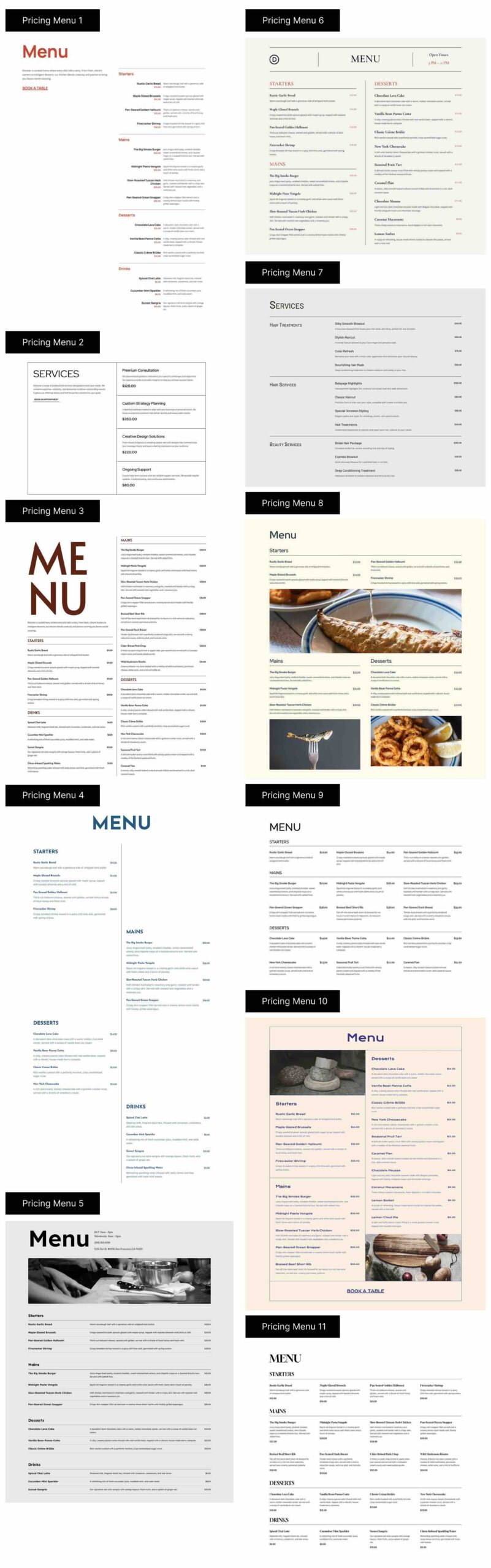 Flexbox Pricing Menus For Divi 5