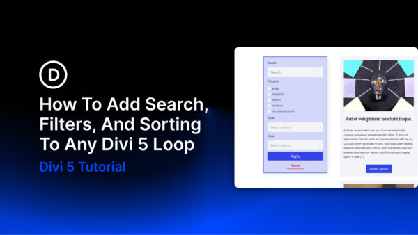 How to add search filters and sorting to any divi 5 loop featured image